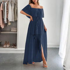 Elegant Tube Top Corset Short Sleeve Dress