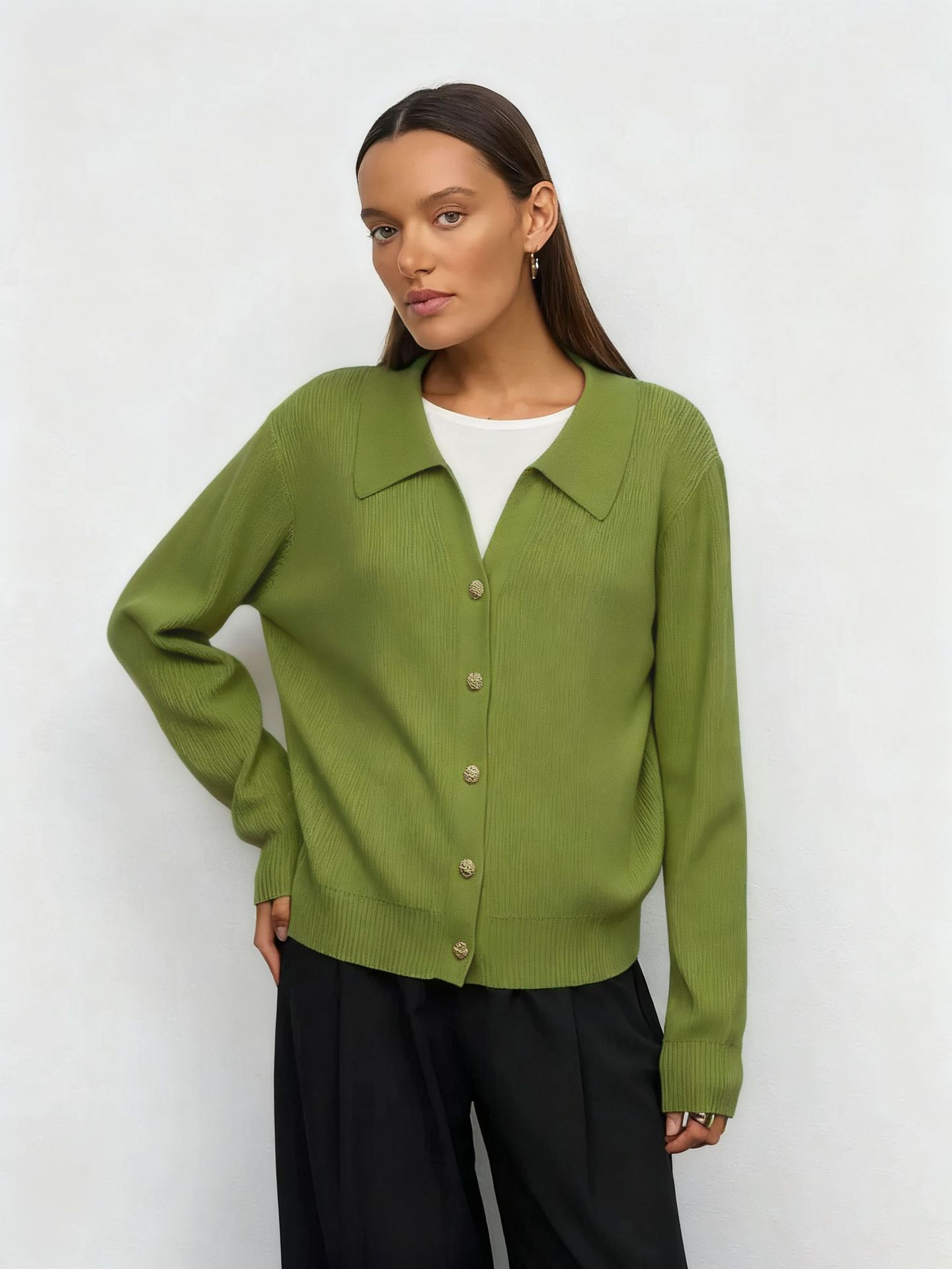V-neck Casual Knitted Cardigan