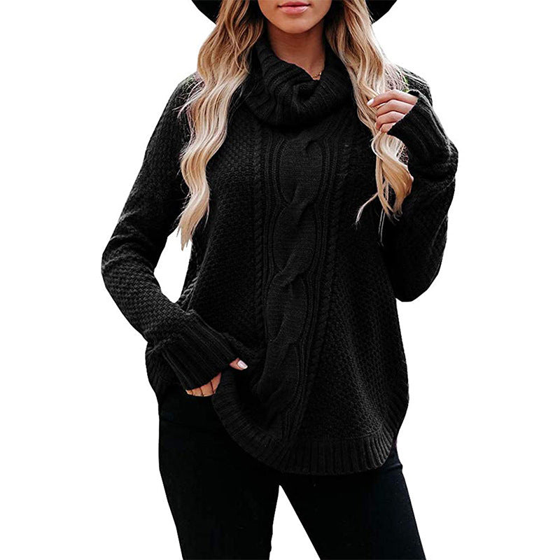 High collar sweater sweater