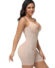 Tummy Control Bodysuit Low Back Built In Nipple Bra Shapewear