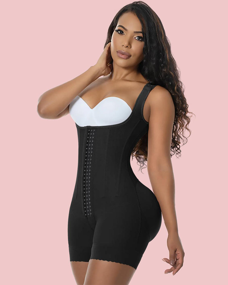 High Double Compression Garment Abdomen Tummy Control  Adjustable Bodysuit with Hooks