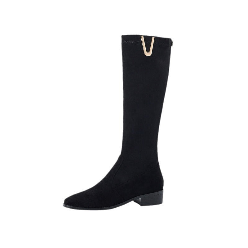 Below The Knee Over-the-knee Skinny Low Heel Large Size Boots