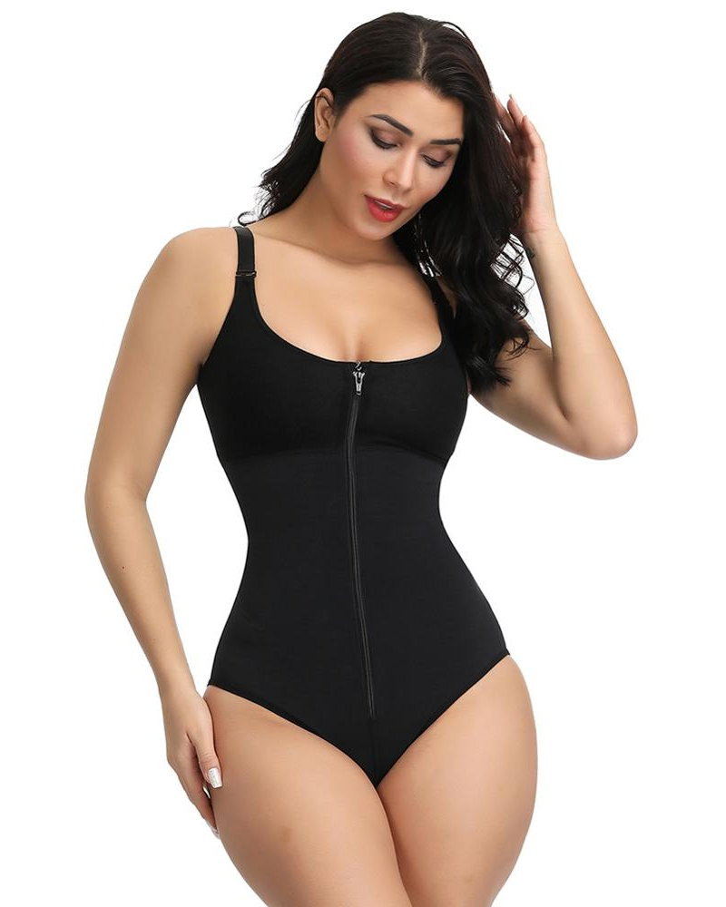 Shapewear Bodysuit Straps Tummy Control Waist Trainer Cincher Body Shaper Zipper Postpartum recovery hip lifter underwear