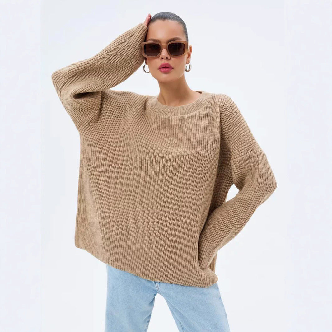 Loose Sweater Gray Top