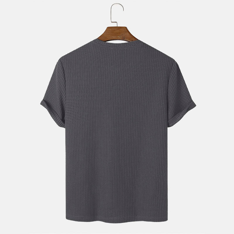 Men Solid Color Round Neck Basic T-Shirts