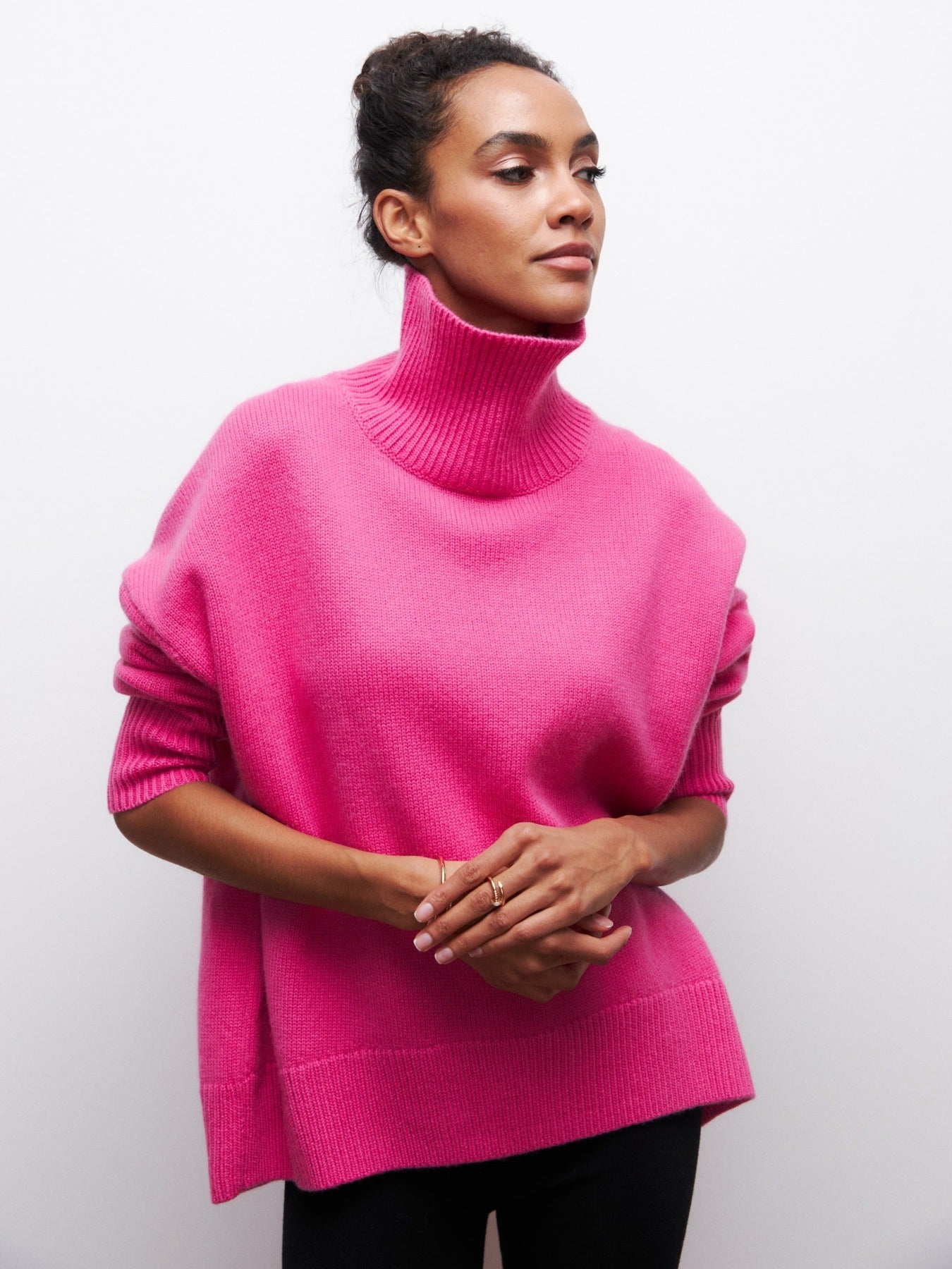 Turtleneck Sweater Ins Solid Color Long Sleeve Pullover Top Clothing