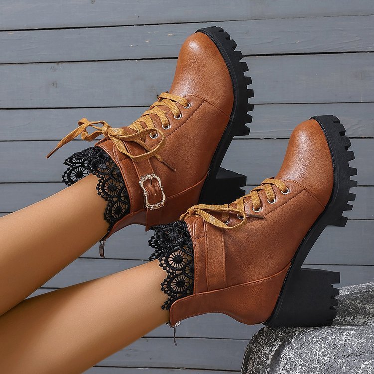 Fall Korean Style Plus Size Short Boots Women