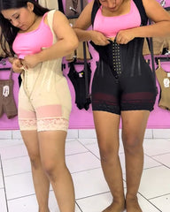 Premium Double Compression Hourglass Butt Lifter Body Shaper with Zipper & Hooks