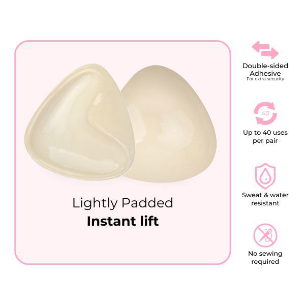 Invisible Lift - Patented Sticky Fashion Bra Inserts Prevents Nipple Slips No Sewing Required Low Cut Tops Womenswear