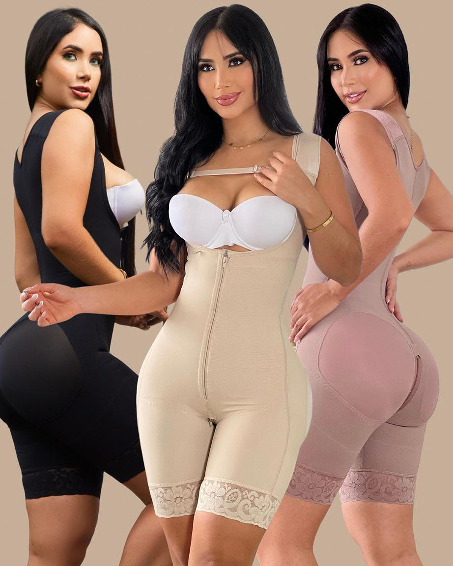 Firm Compression Tummy Control Zipper Faja