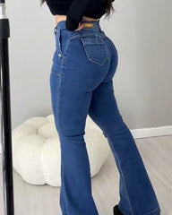 Flared Jeans With Large Pockets