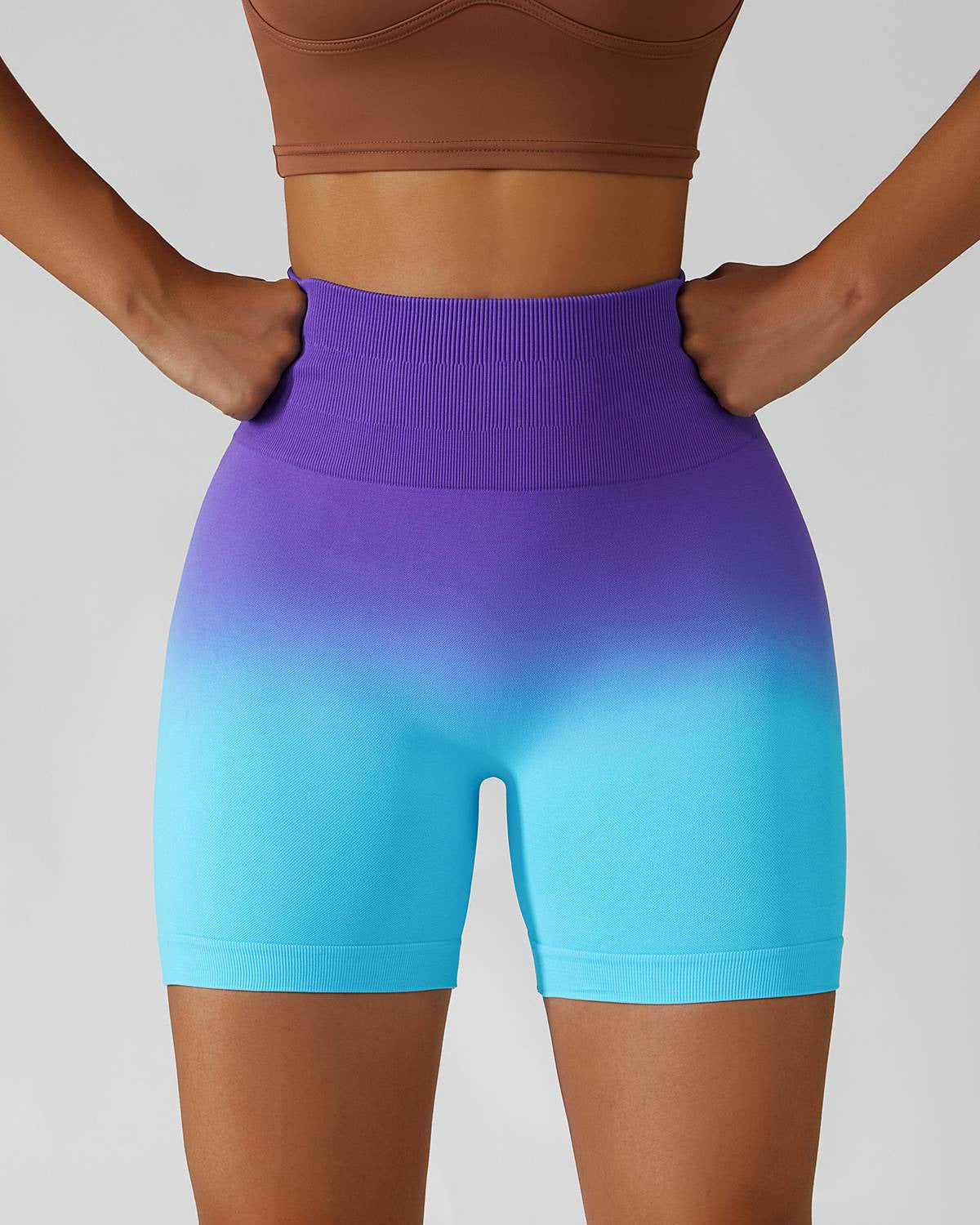 Ombre High-Rise Seamless Scrunch Butt Shorts