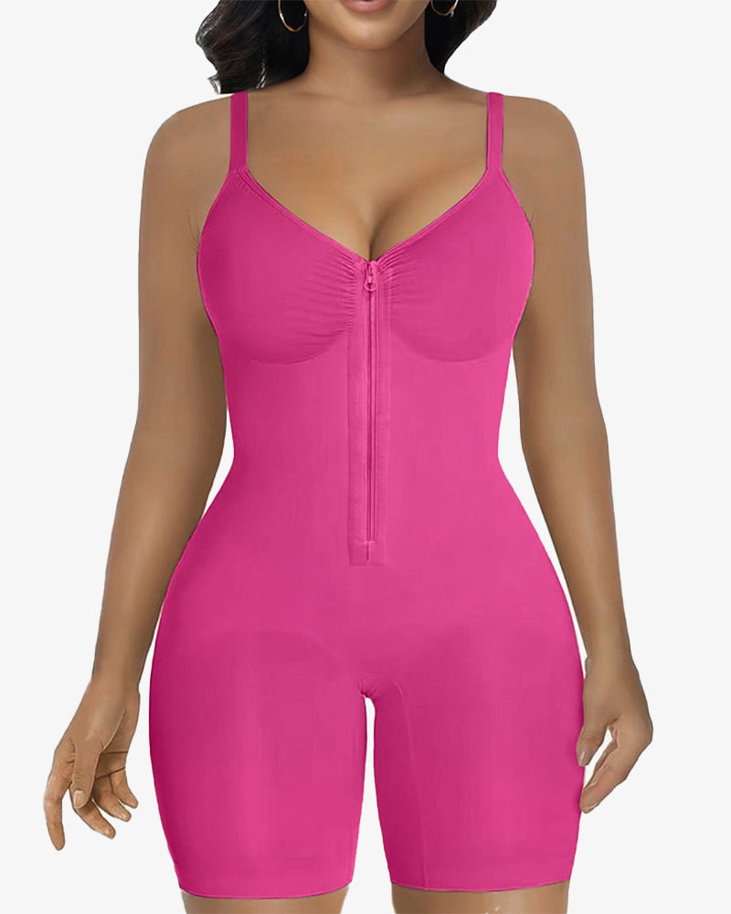 High Elastic Zipper Adjustable Straps Breathable Mesh Design Tummy Control Body Shaper