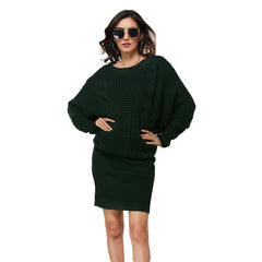 Plus Size Loose Batwing Sleeve Dress Sweater