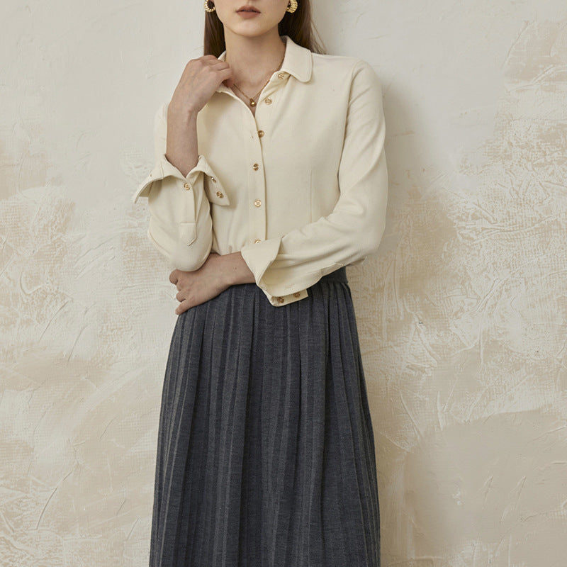 Three-Dimensional Simple Long-Sleeve Shirt