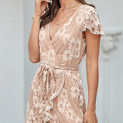 Lace Hollow Dress Elegant Skirt Small Adult Lady Like Woman Short