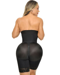 HALF-LEG STRAP SHORT GIRDLE WITH 3 ROWS OF MAGIC ENHANCEMENT SNAPS