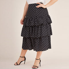 Polka dot pleated skirt
