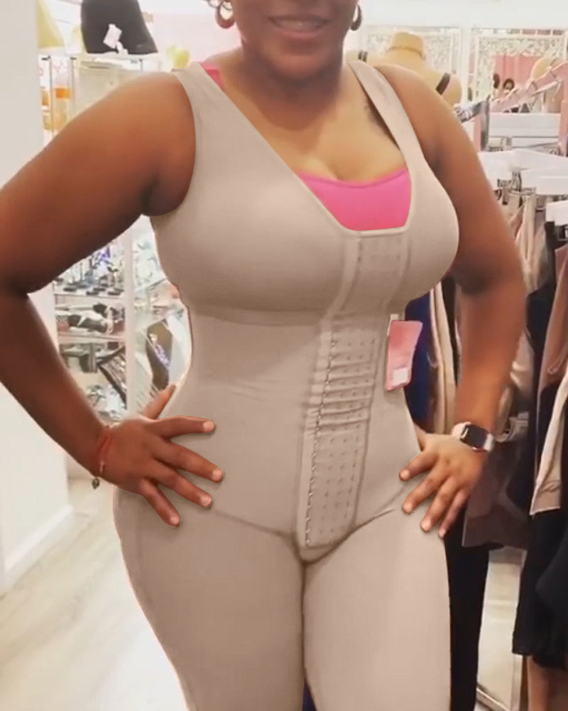 Shapewear For Tummy Control HOOK AND EYE CLOSURE Adjustable Breast Support Bodysuit Bodyshaper