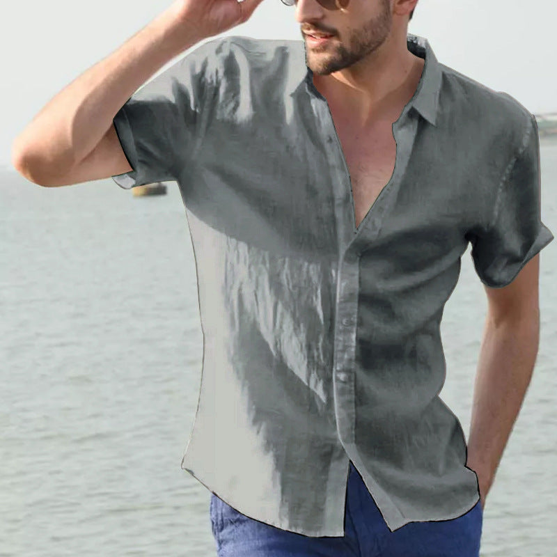 Explosive cross-border special for short-sleeved casual foreign trade men's shirts men shirt