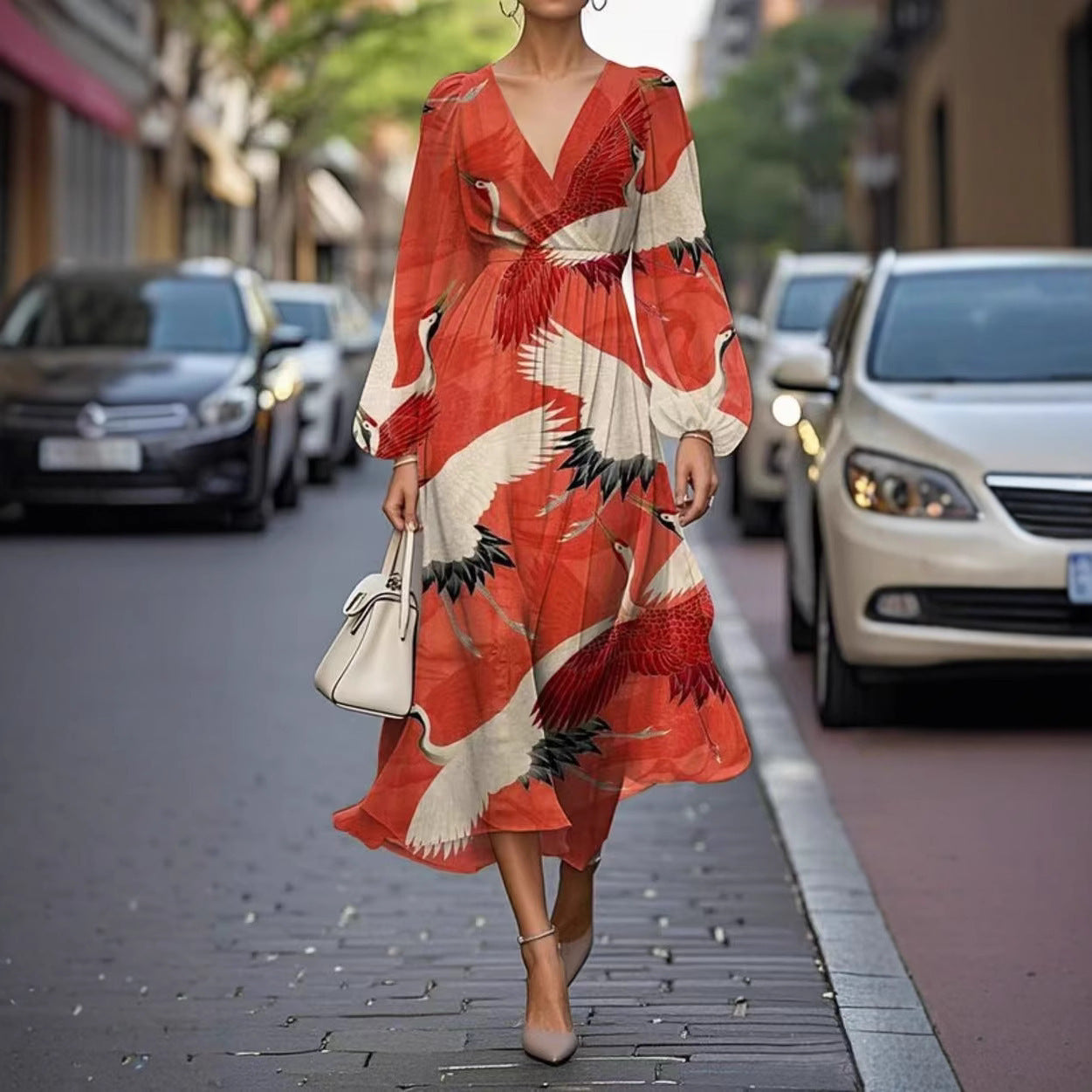 Printed Casual Retro Dress