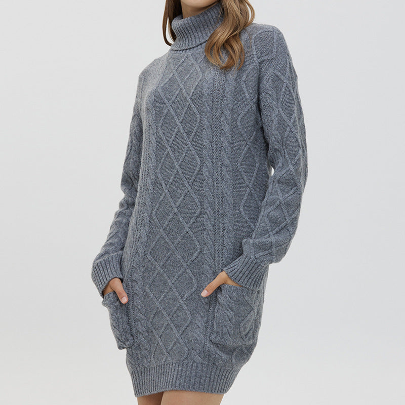 Mid-length Woolen Sweater Dress