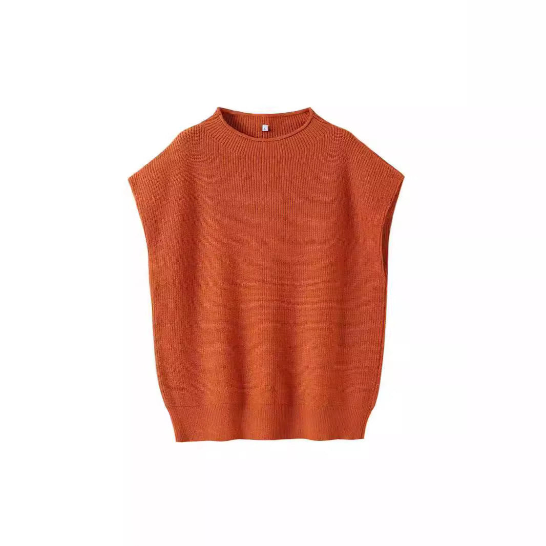 Style Turtleneck Vest Sweater