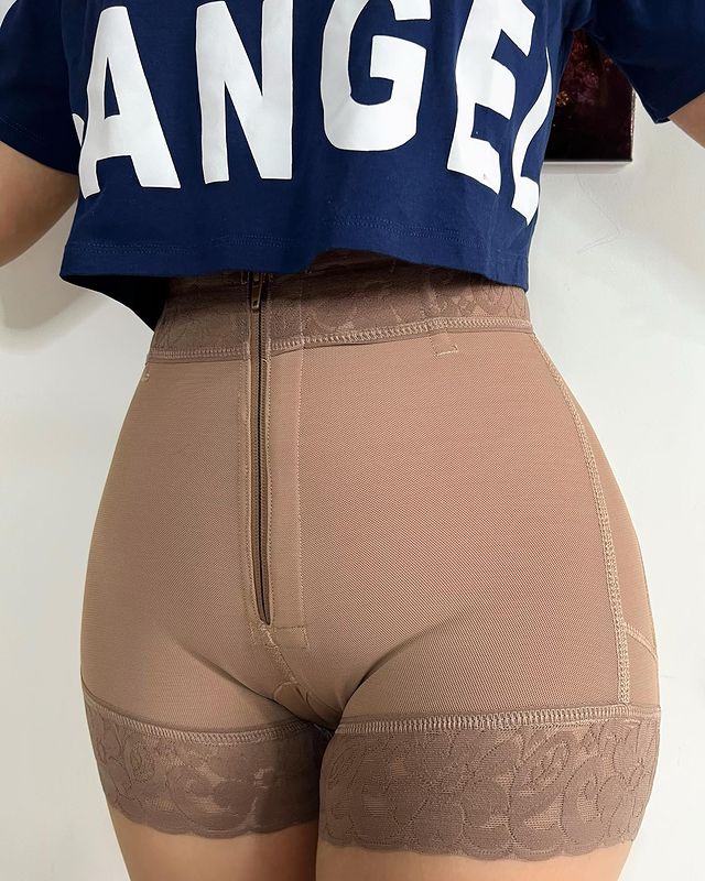 Lace Butt Lift Shaper Zipper Short