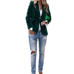 Velvet Lapel Casual Suit Business Slim Single-breasted Jacket Outwear Clothing For Women