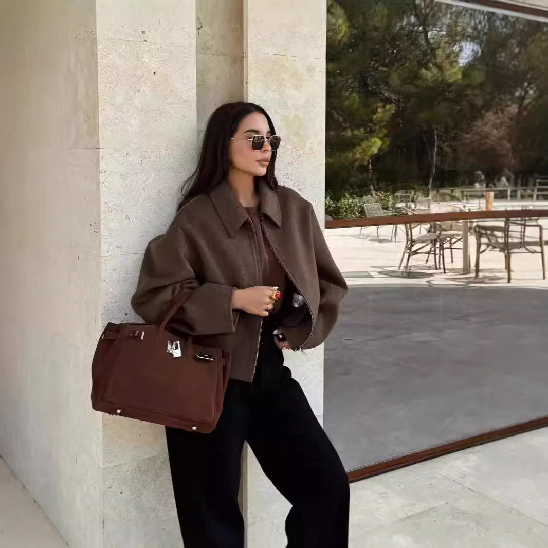 Fall And Lapels Woolen Coat