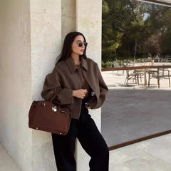 Fall And Lapels Woolen Coat