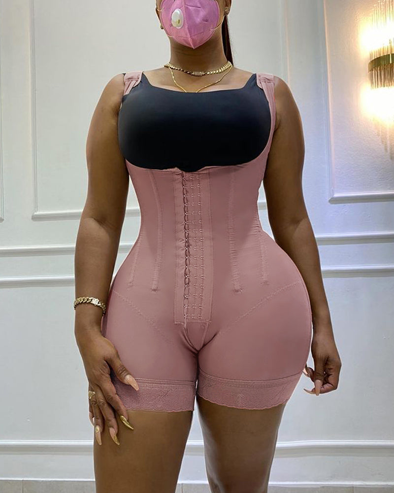 Bodyshaper High Compression Garment Abdomen Control Double Bodysuit
