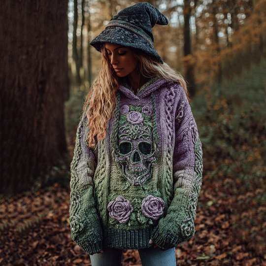 And Relaxed-fit Hoodie Top Casual Drop-shoulder Vintage Printed Sweater
