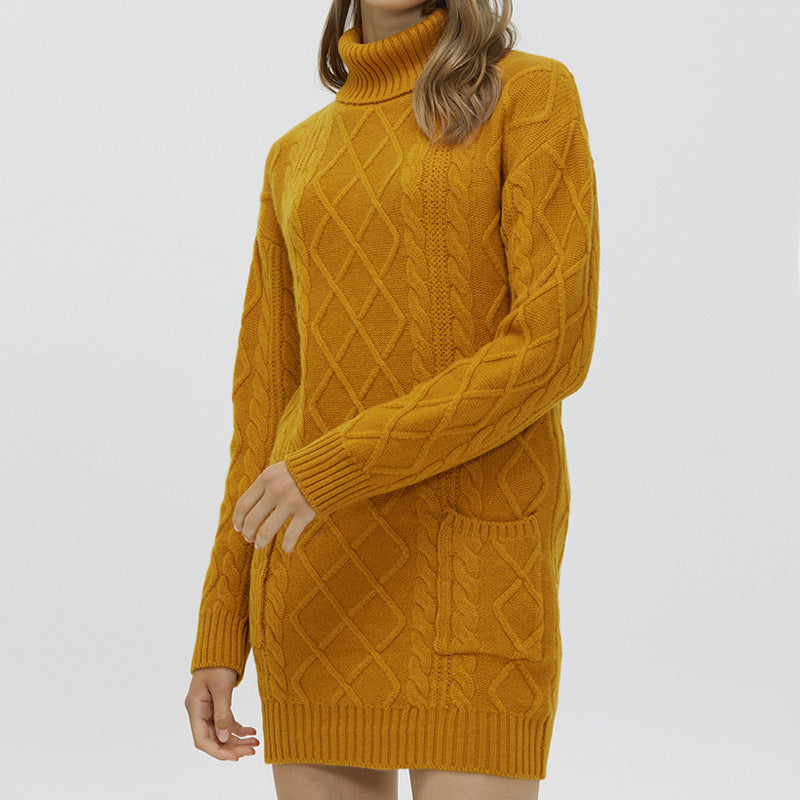 Mid-length Woolen Sweater Dress