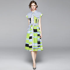 Panel pleated dress