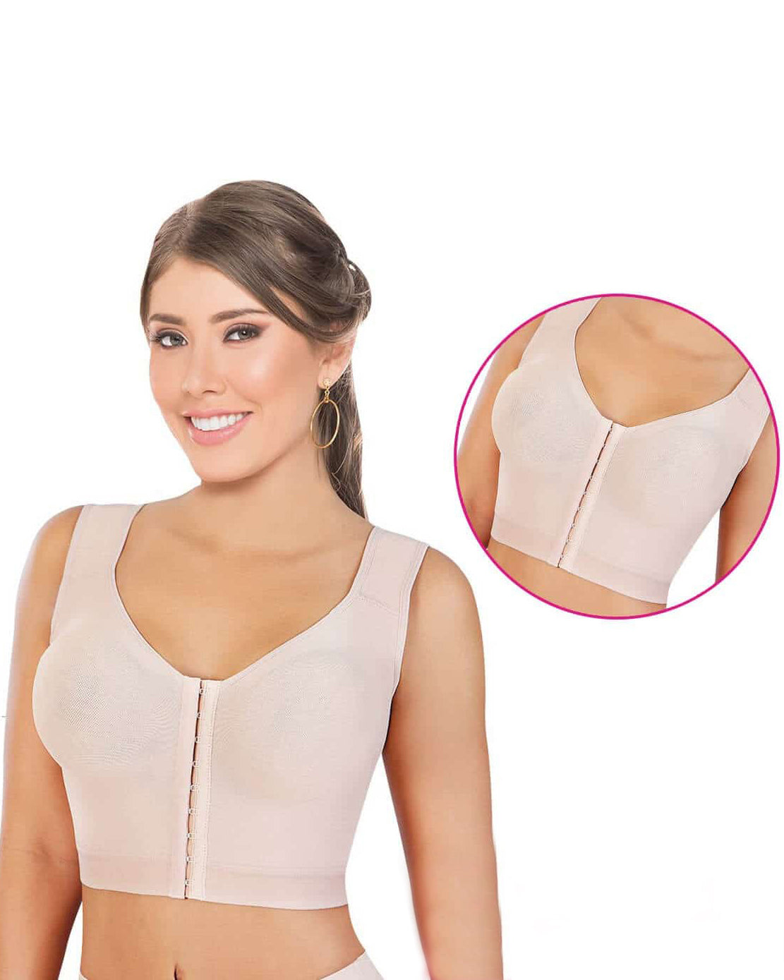 Button-Up Sculpting Sleeveless Top