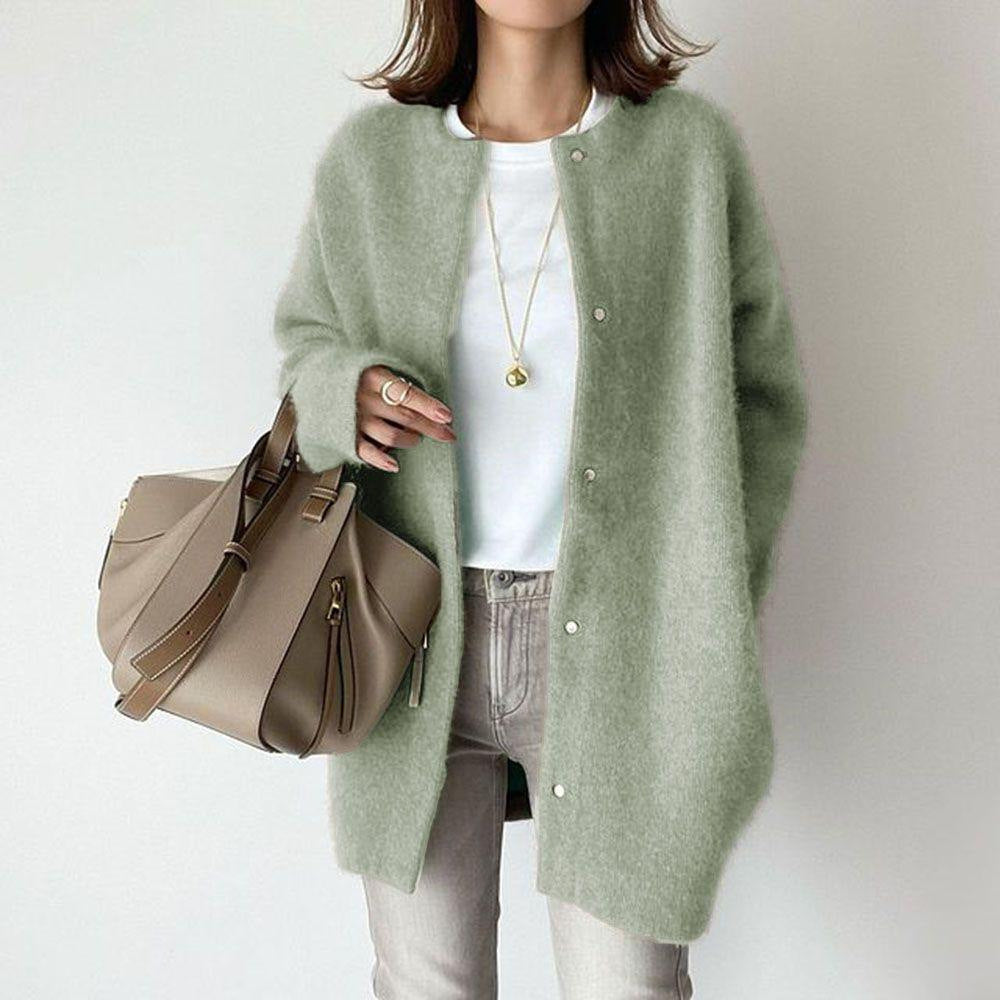 Ins Single Breasted Cardigans Solid Color Knitted Jacket Spring Clothing