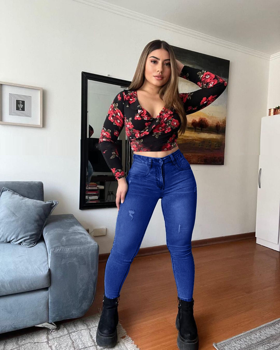 Full Elasticated And Comfortable Push Up High Waist Skinny Jeans
