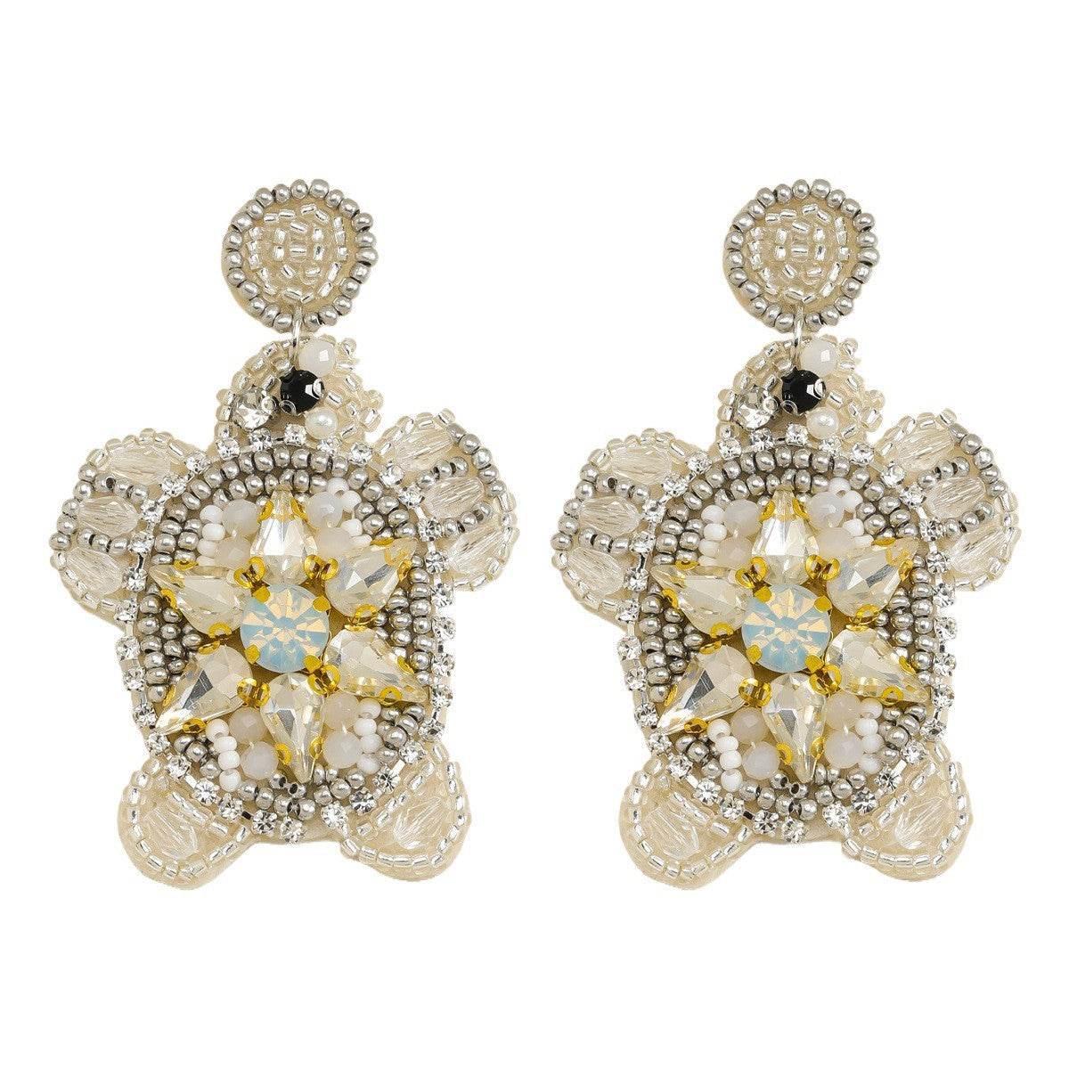 Bead Diamond Turtle Starfish Bird Shell Beaded Earrings