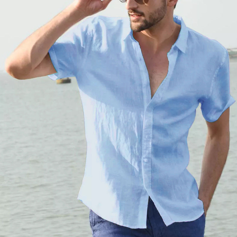 Explosive cross-border special for short-sleeved casual foreign trade men's shirts men shirt