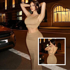 Tank Tops Long Skirts Party Dresses Two Piece Matching Sets