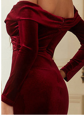 Velvet Elegant Bridesmaid Dress