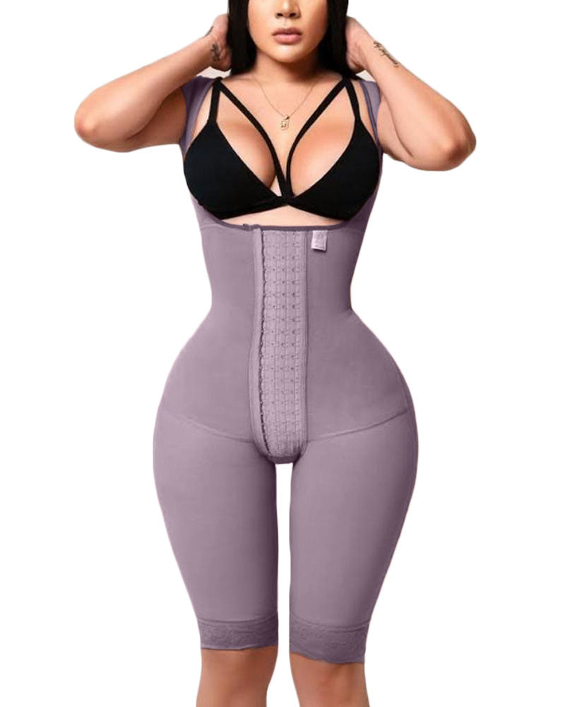 Open Bust Tummy Control Fajas Adjustable Hook and Eye Front Closure Shapewear