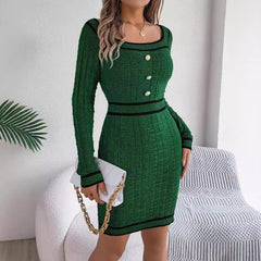 Long-sleeved Sweater Hip Skirt