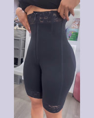 High Rise Lace Butt Push Up Zipper Shaper Short