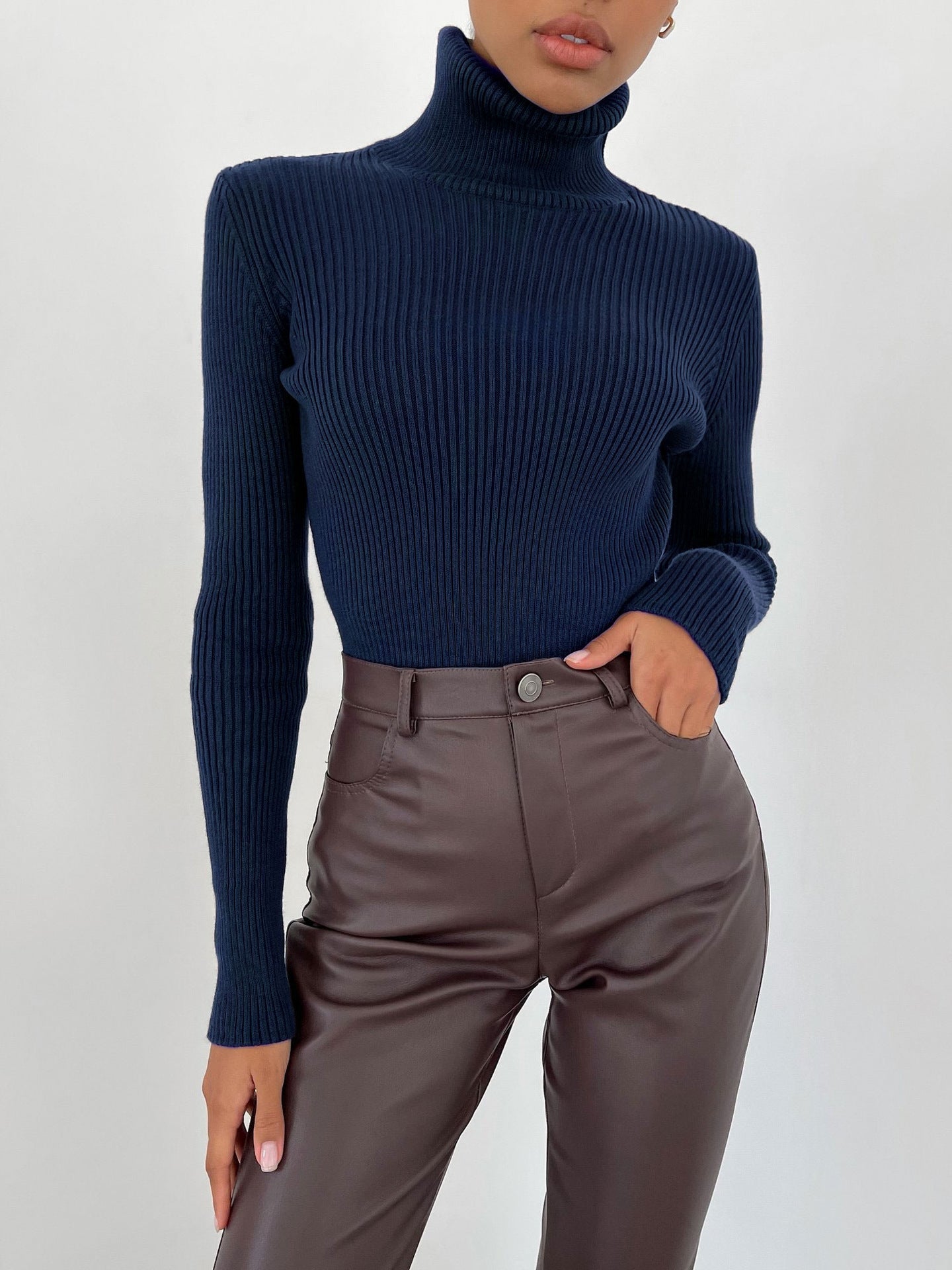 Turtleneck Sweaters Bottoming Shirt And American