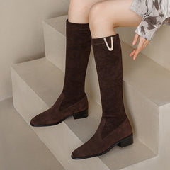 Below The Knee Over-the-knee Skinny Low Heel Large Size Boots