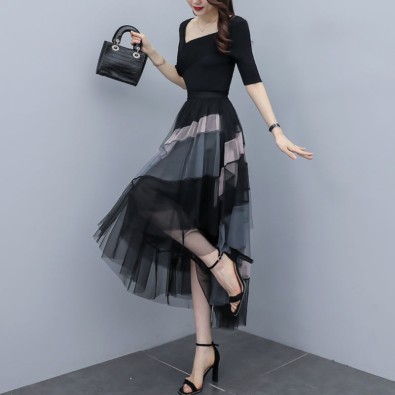 Adult Lady Like Woman Western Style Youthful-looking Lightly Mature Tulle Skirt