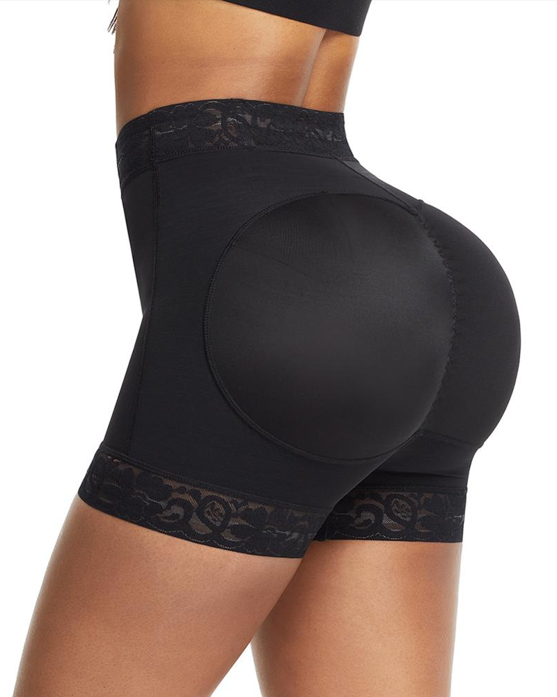 Mid-Waist Shaping Shorts Shapewear Panty With Anti-Rolling Lace Tummy Control Underwear For Butt Lifter