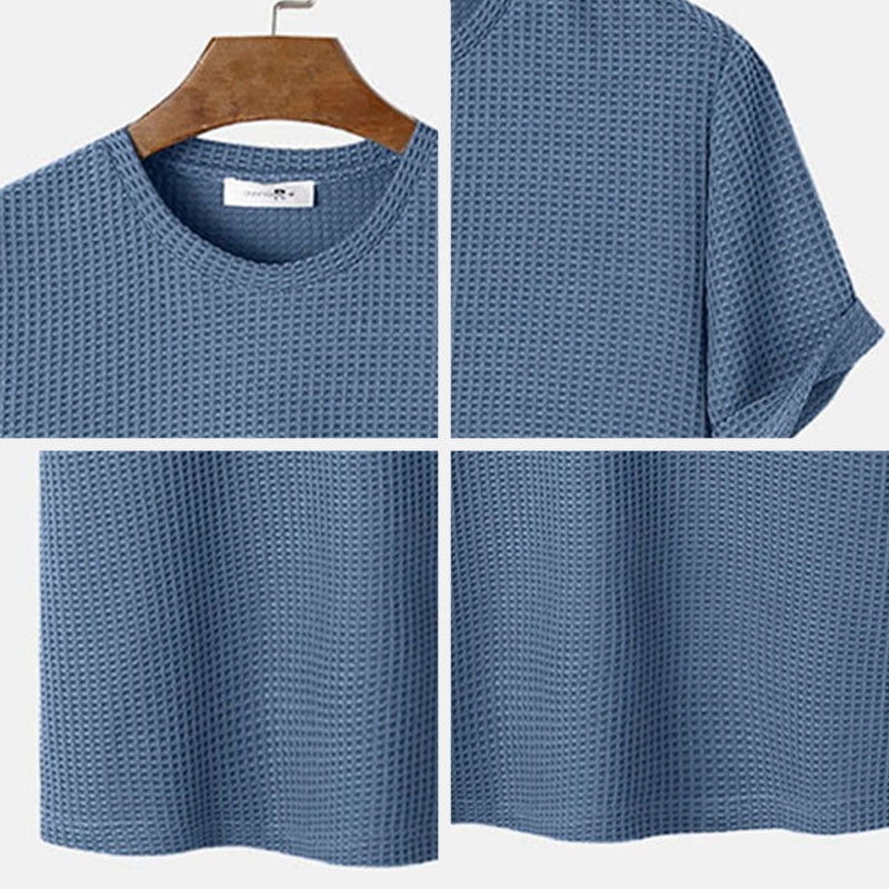 Men Solid Color Round Neck Basic T-Shirts